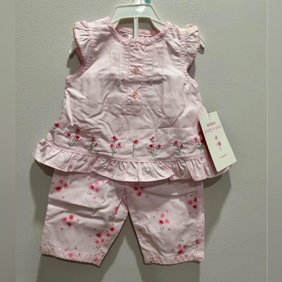 Carter's Other - NWT baby girl flowers pink set Carter’s 6 months